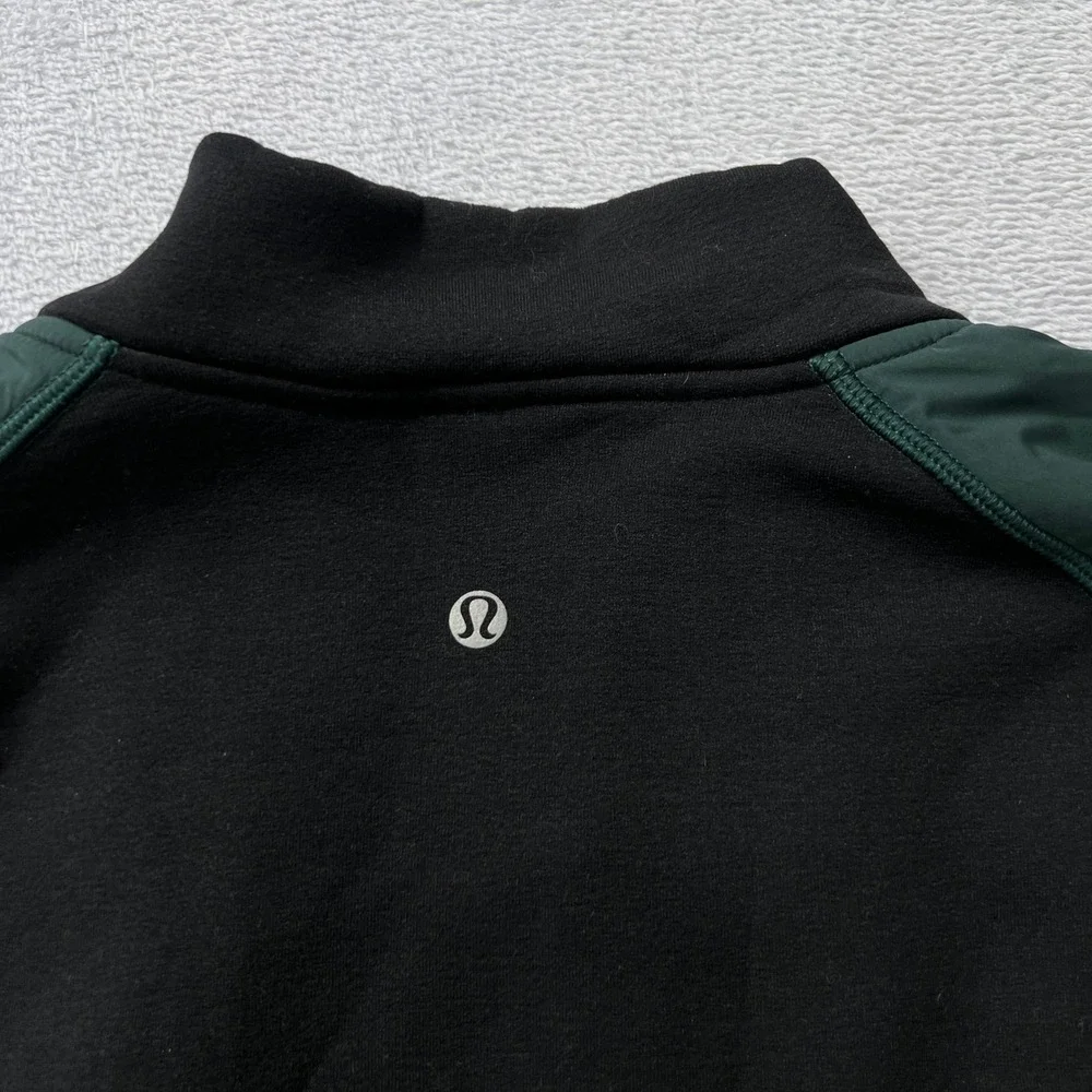 Lululemon Mens‎ XL Revolution Bomber Jacket Full-Zip Black/ Fuel Green Commute